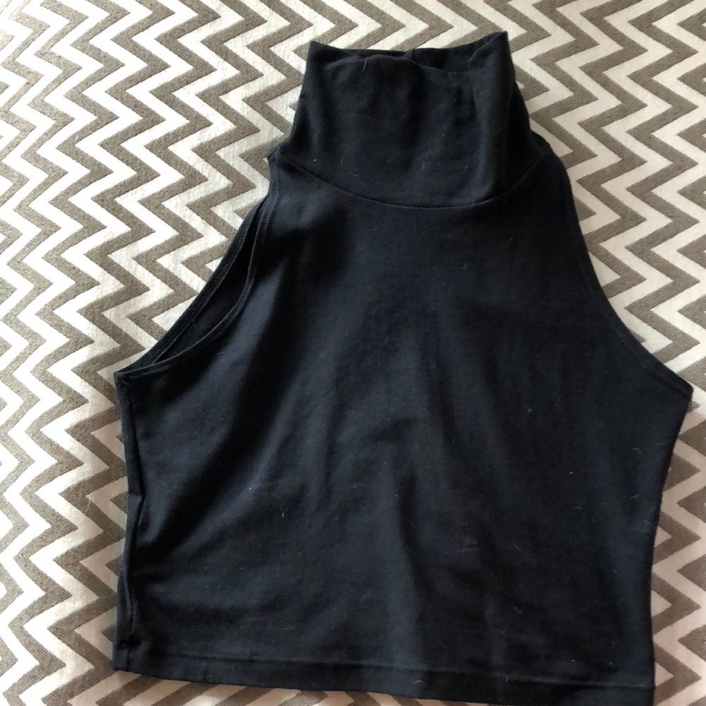 Black American Apparel turtleneck crop top